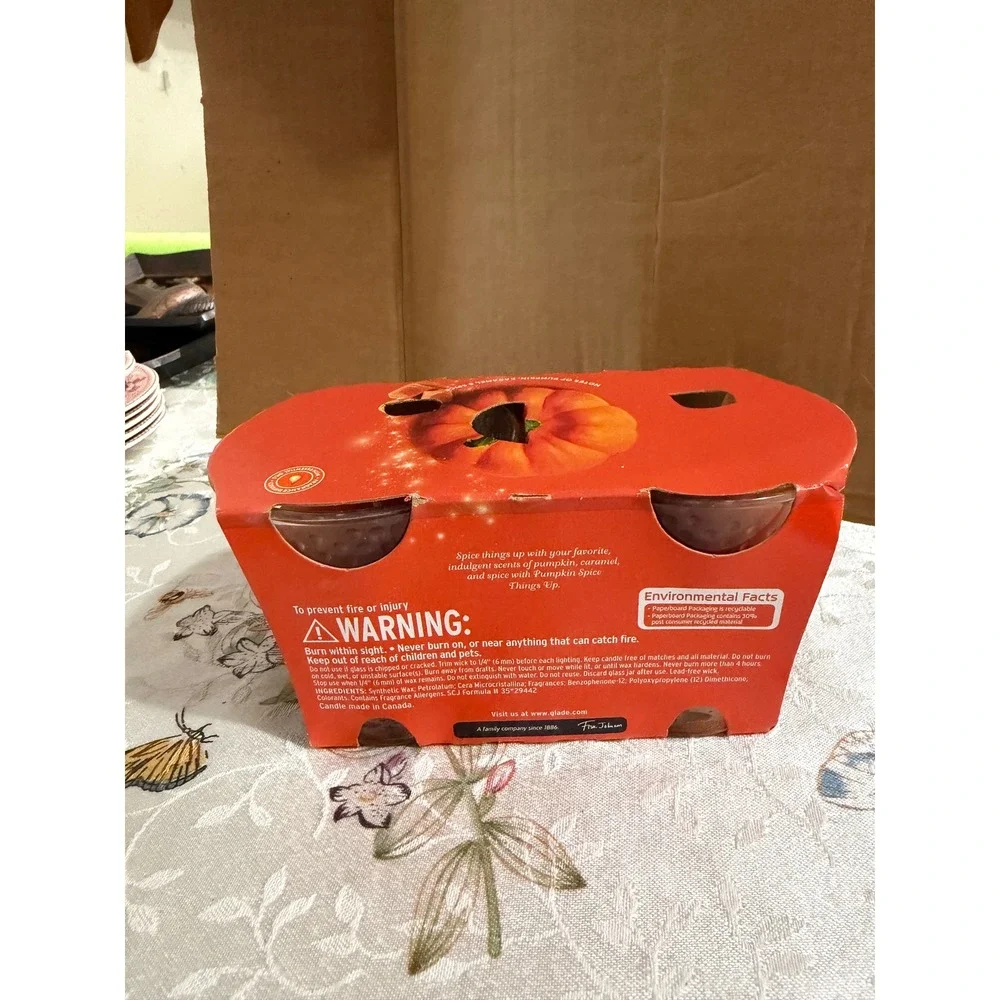 Glade Pumpkin Spice‎ Things Up Limited Edition Jar Candles 2 Pack 3.4 oz Each